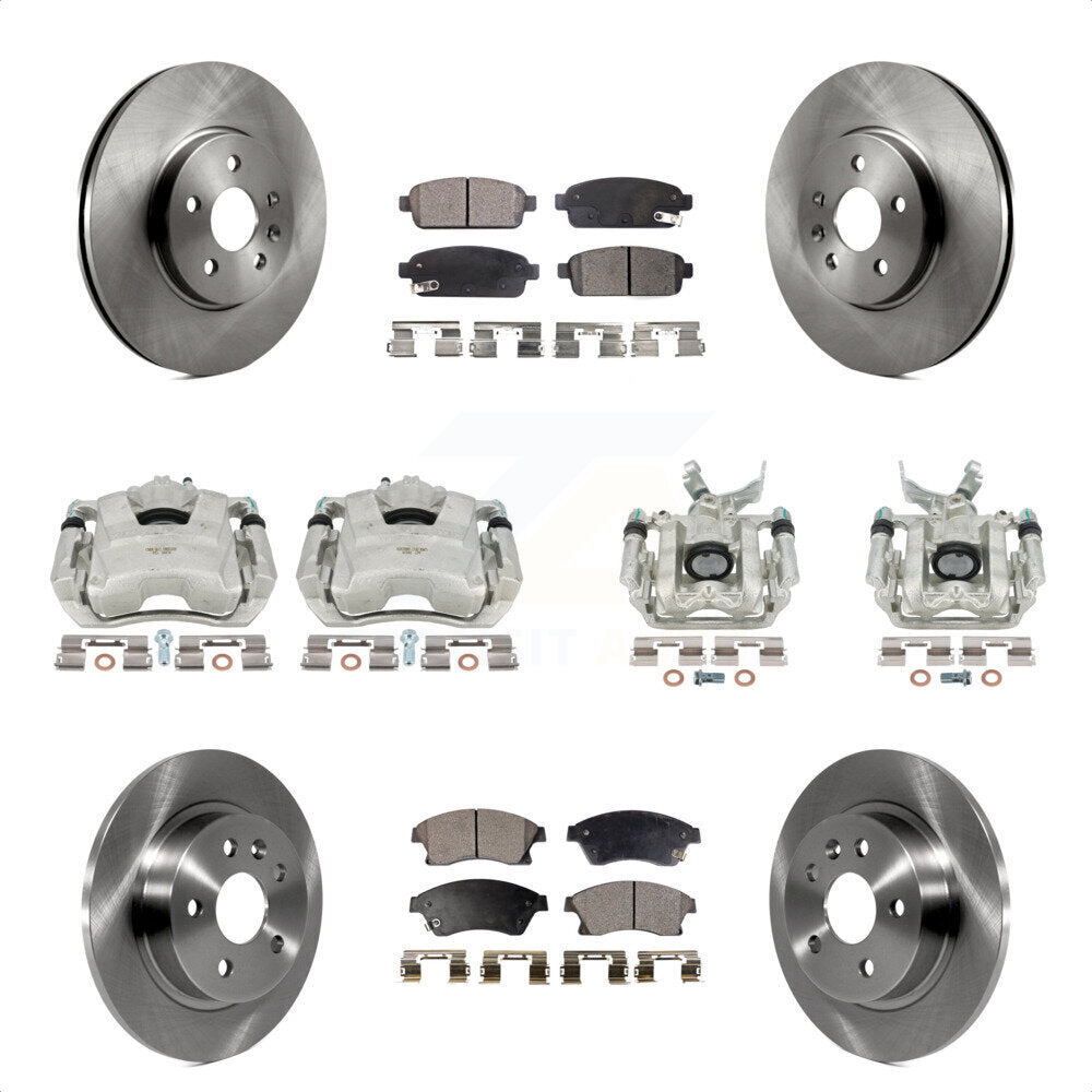 Front Rear Disc Brake Caliper Rotors And Semi-Metallic Pads Kit (10Pc) For 2013-2014 Chevrolet Sonic RS KC8-101034P by Transit Auto