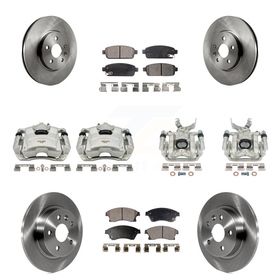 Front Rear Disc Brake Caliper Rotors And Semi-Metallic Pads Kit (10Pc) For 2013-2014 Chevrolet Sonic RS KC8-101034P