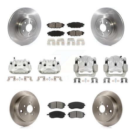 Front Rear Brake Caliper Rotors & Semi-Metallic Pad Kit (10Pc) For Subaru Outback Legacy KC8-101034S