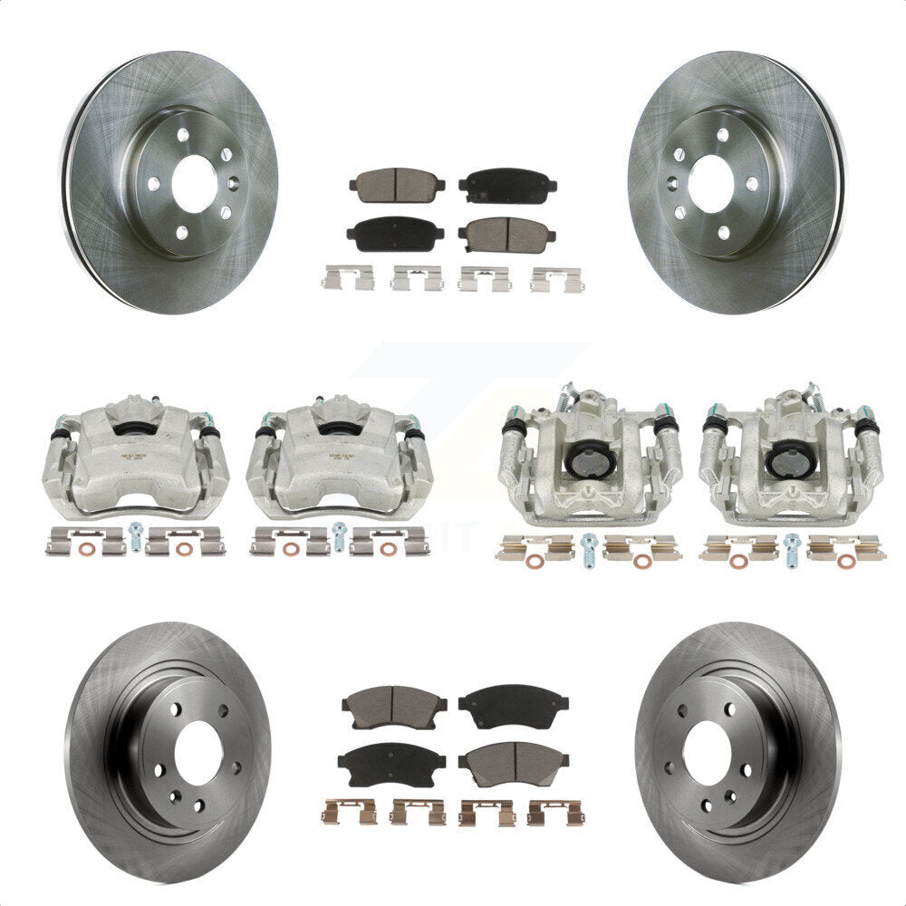 Front Rear Disc Brake Caliper Rotors And Ceramic Pads Kit (10Pc) For 2013 Chevrolet Cruze LT LTZ With 292mm Diameter Rotor KC8-101035C by Transit Auto