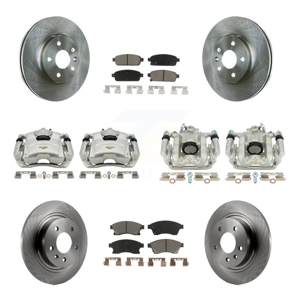 Front Rear Disc Brake Caliper Rotors And Ceramic Pads Kit (10Pc) For 2013 Chevrolet Cruze LT LTZ With 292mm Diameter Rotor KC8-101035C