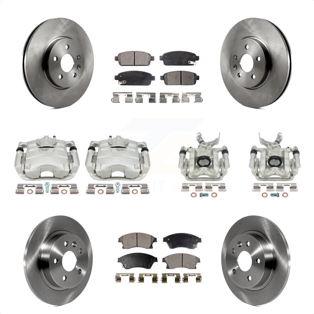 Front Rear Disc Brake Caliper Rotors And Semi-Metallic Pads Kit (10Pc) For 2013-2017 Buick Encore Chevrolet Trax KC8-101035P by Transit Auto