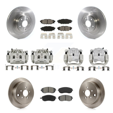 Front Rear Disc Brake Caliper Rotors And Semi-Metallic Pads Kit (10Pc) For Subaru Legacy KC8-101035S