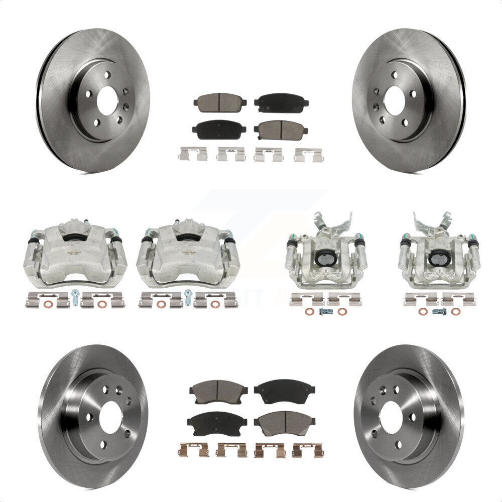 Front Rear Disc Brake Caliper Rotors And Ceramic Pads Kit (10Pc) For 2013-2014 Chevrolet Sonic RS KC8-101036C by Transit Auto