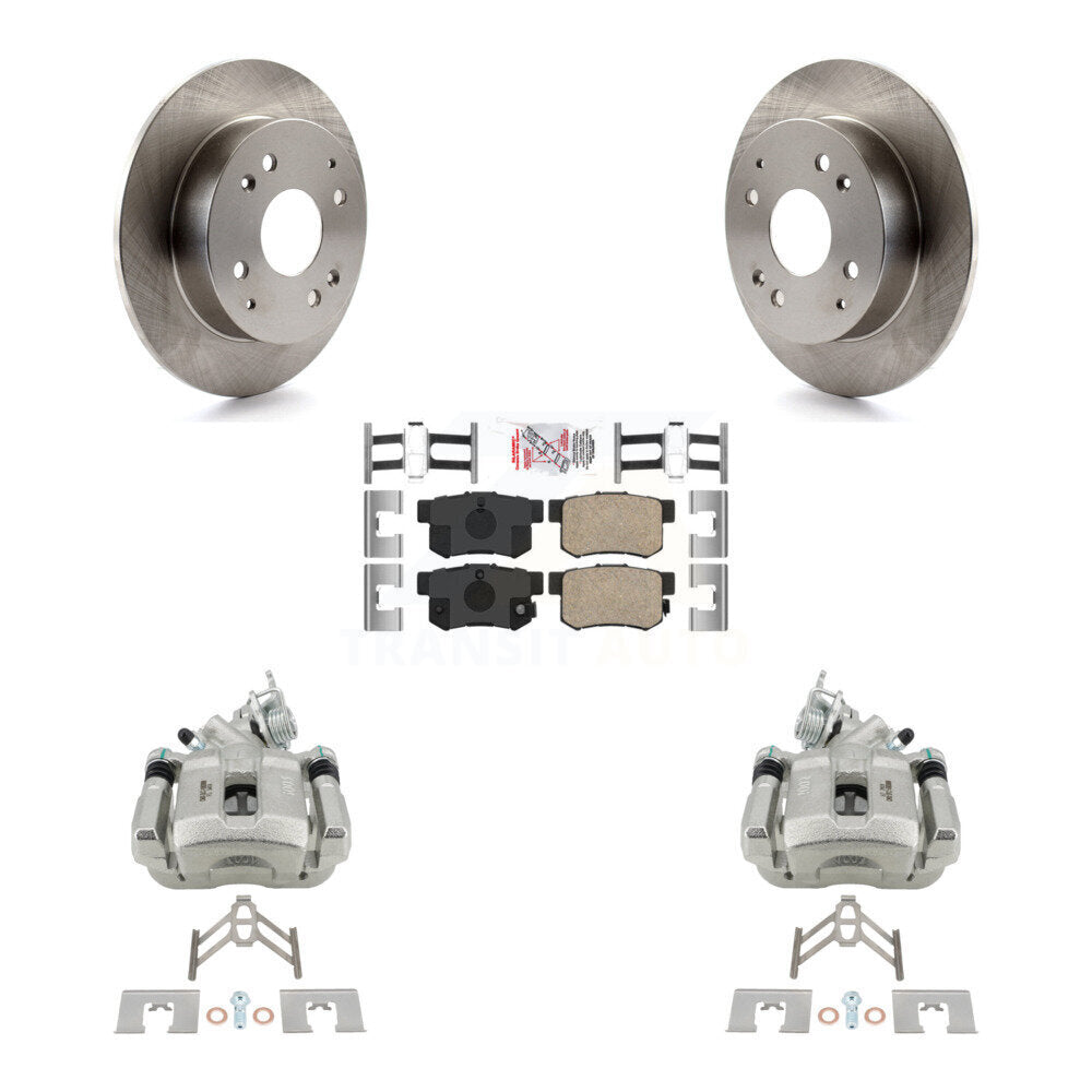 Rear Disc Brake Caliper Rotors And Ceramic Pads Kit For 1998-2002 Honda Accord 2.3L KC8-101036N