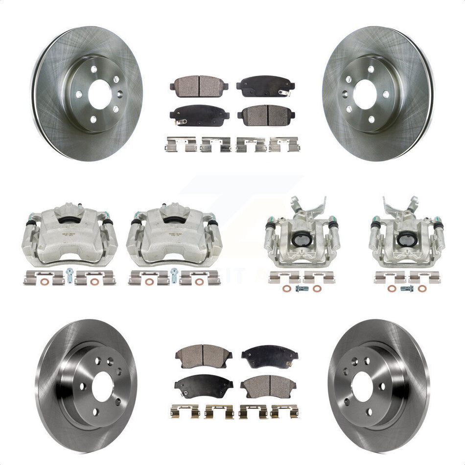 Front Rear Disc Brake Caliper Rotors And Semi-Metallic Pads Kit (10Pc) For Chevrolet Sonic KC8-101036P by Transit Auto