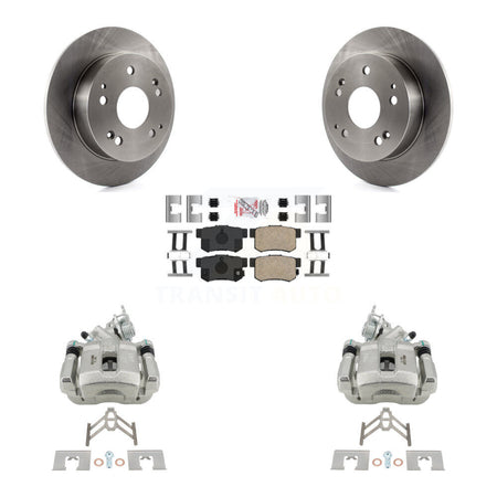 Rear Disc Brake Caliper Rotors And Ceramic Pads Kit For 1998-2002 Honda Accord 3.0L KC8-101037N