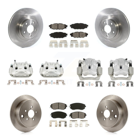 Front Rear Brake Caliper Rotors & Semi-Metallic Pad Kit (10Pc) For Subaru Outback Legacy KC8-101037S