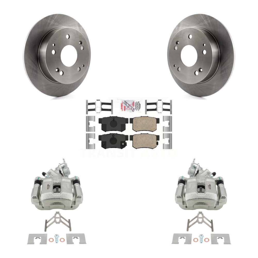 Rear Disc Brake Caliper Rotors And Ceramic Pads Kit For 1998-2002 Honda Accord 3.0L KC8-101038N