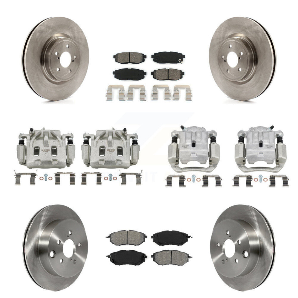 Front Rear Brake Caliper Rotor And Semi-Metallic Pad Kit (10Pc) For Subaru Forester 2.0L KC8-101039S