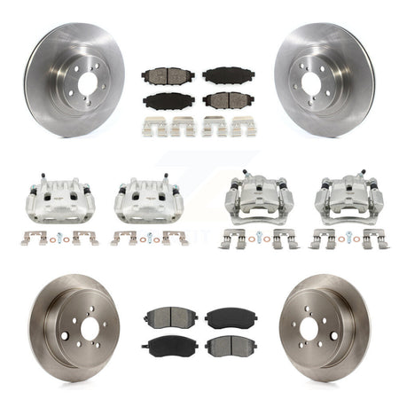 Front Rear Brake Caliper Rotors Semi-Metallic Pad Kit (10Pc) For Subaru Impreza Forester KC8-101040S