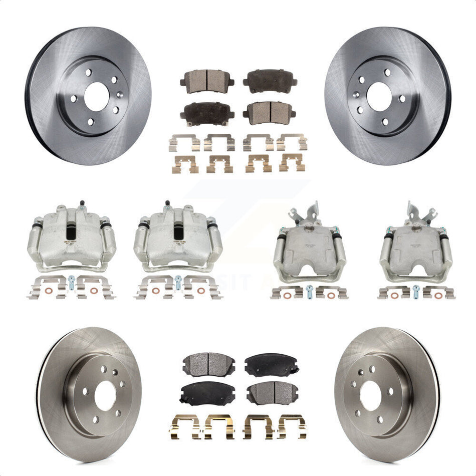 Front Rear Disc Brake Caliper Rotors And Semi-Metallic Pads Kit (10Pc) For Buick LaCrosse Allure KC8-101042P by Transit Auto