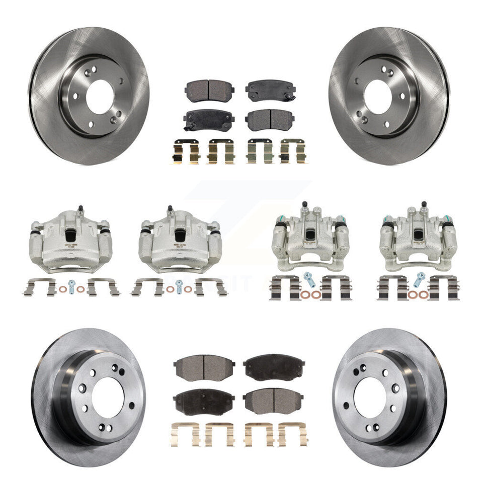 Front Rear Brake Caliper Rotor & Semi-Metallic Pad Kit (10Pc) For Hyundai Tucson Kia FWD KC8-101044P