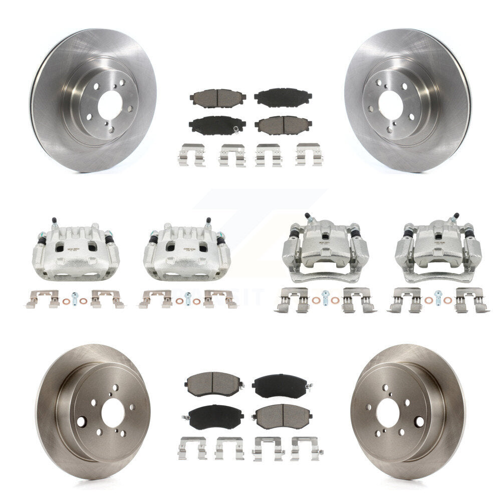 Front Rear Disc Brake Caliper Rotor & Ceramic Pad Kit (10Pc) For Subaru Impreza Forester KC8-101045C