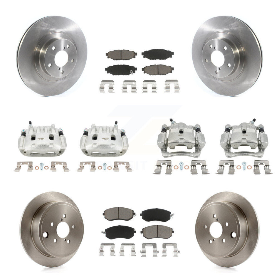 Front Rear Disc Brake Caliper Rotor & Ceramic Pad Kit (10Pc) For Subaru Impreza Forester KC8-101045C