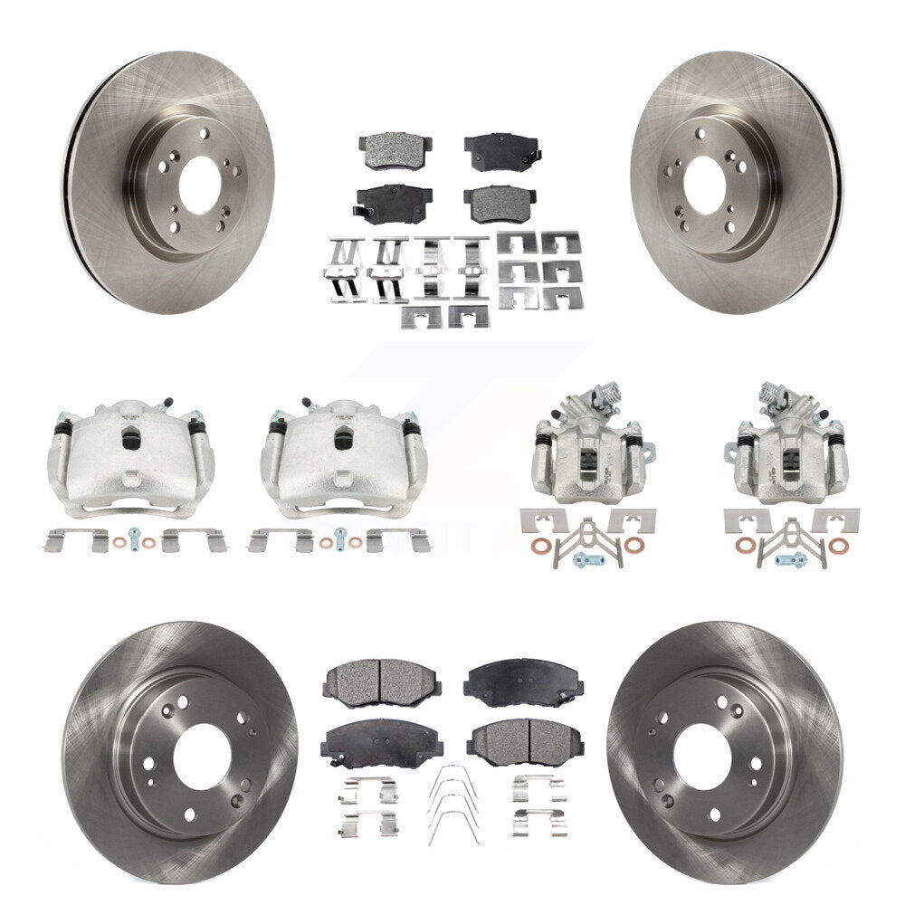 Front Rear Disc Brake Caliper Rotor And Ceramic Pad Kit (10Pc) For Honda Civic Acura ILX KC8-101045T