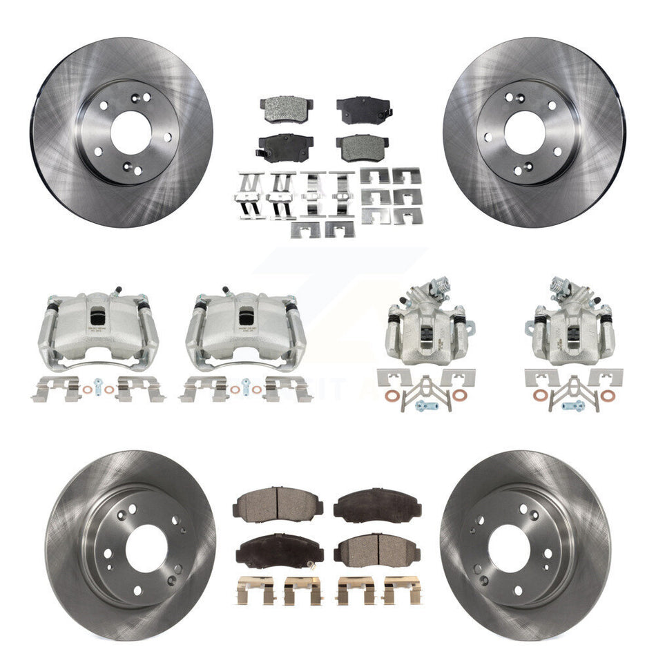 Front Rear Disc Brake Caliper Rotors And Ceramic Pads Kit (10Pc) For Acura CSX KC8-101046T