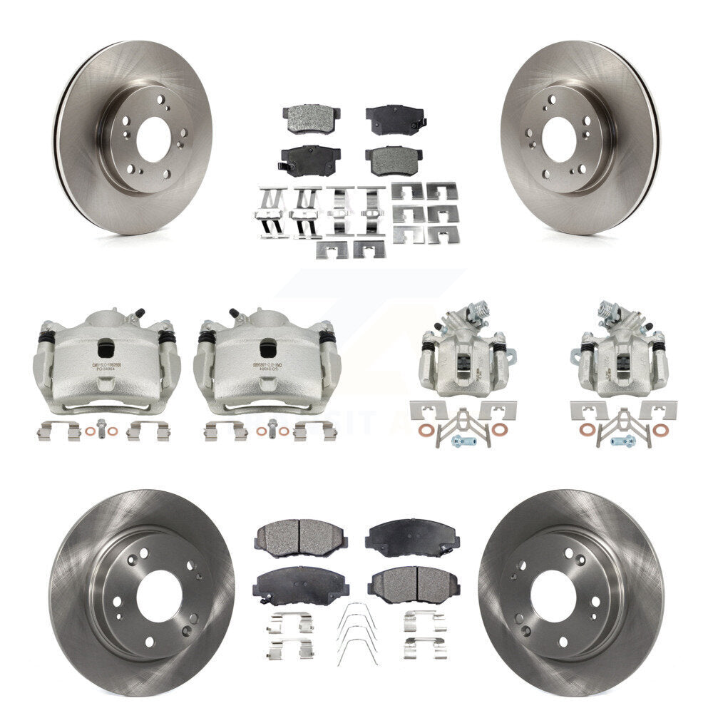 Front Rear Disc Brake Caliper Rotors And Ceramic Pads Kit (10Pc) For 2013 Acura ILX 2.0L KC8-101047T