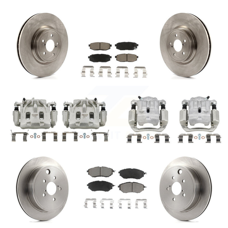 Front Rear Disc Brake Caliper Rotor And Ceramic Pad Kit (10Pc) For Subaru Outback Legacy KC8-101048C
