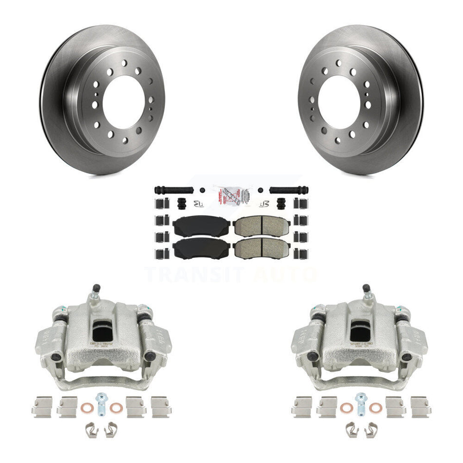 Rear Disc Brake Caliper Rotors And Semi-Metallic Pads Kit For Toyota Sequoia Lexus GX470 KC8-101049N