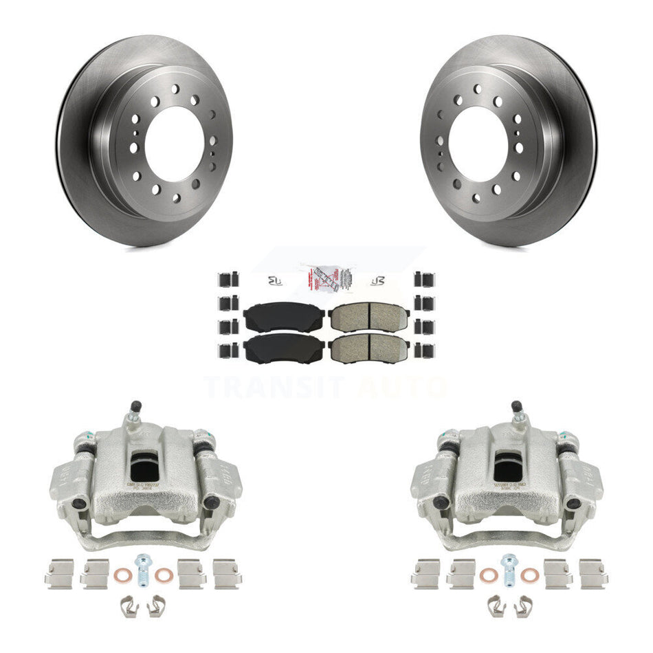 Rear Disc Brake Caliper Rotors And Semi-Metallic Pads Kit For Toyota Sequoia Lexus GX470 KC8-101050N