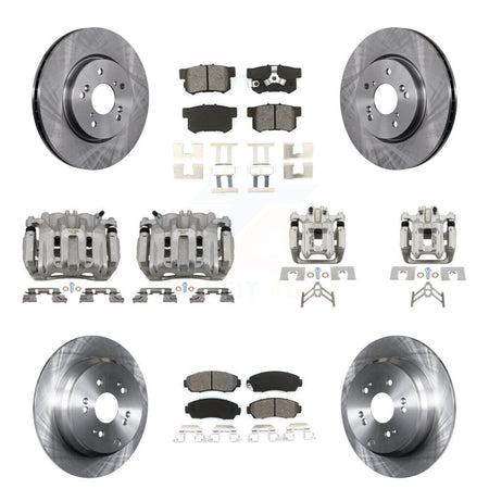 Front Rear Disc Brake Caliper Rotors And Semi-Metallic Pads Kit (10Pc) For Honda CR-V KC8-101050S