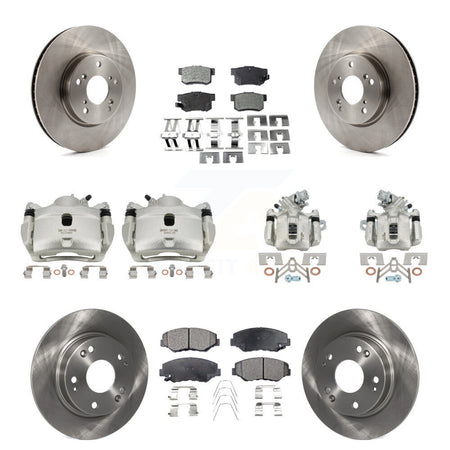 Front Rear Disc Brake Caliper Rotors And Ceramic Pads Kit (10Pc) For Honda Civic KC8-101050T