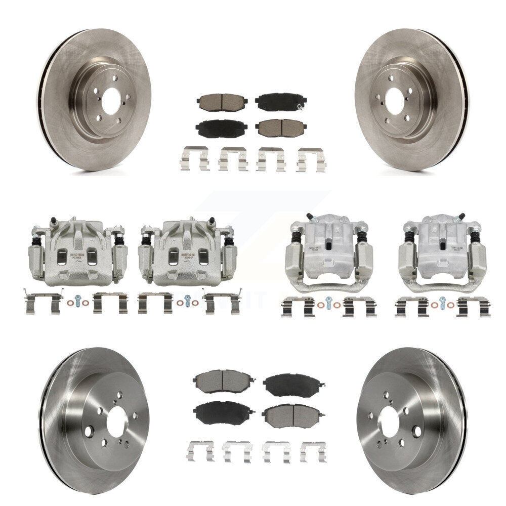 Front Rear Brake Caliper Rotor Ceramic Pad Kit (10Pc) For 2014-2018 Subaru Forester 2.0L KC8-101051C