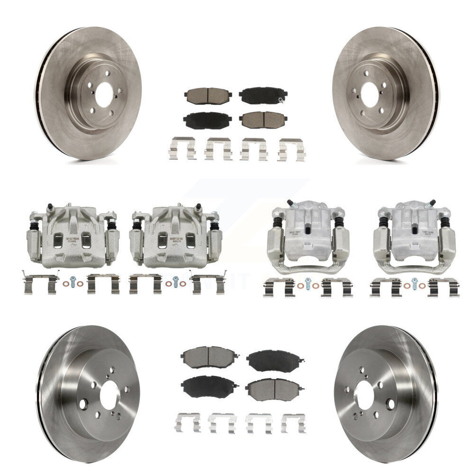 Front Rear Brake Caliper Rotor Ceramic Pad Kit (10Pc) For 2014-2018 Subaru Forester 2.0L KC8-101051C
