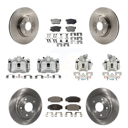 Front Rear Brake Caliper Rotor Ceramic Pad Kit (10Pc) For 06-08 Honda Civic Si with 2.0L KC8-101051T
