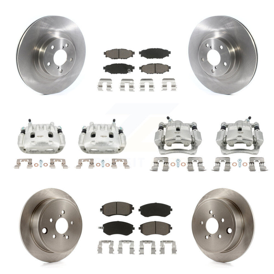 Front Rear Brake Caliper Rotors & Ceramic Pad Kit (10Pc) For Subaru Impreza Forester WRX KC8-101052C