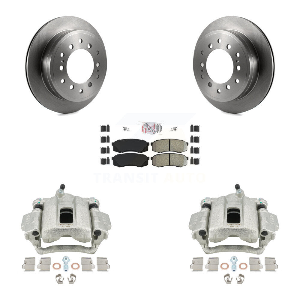 Rear Disc Brake Caliper Rotors And Semi-Metallic Pads Kit For Toyota 4Runner FJ Cruiser KC8-101052N by Transit Auto