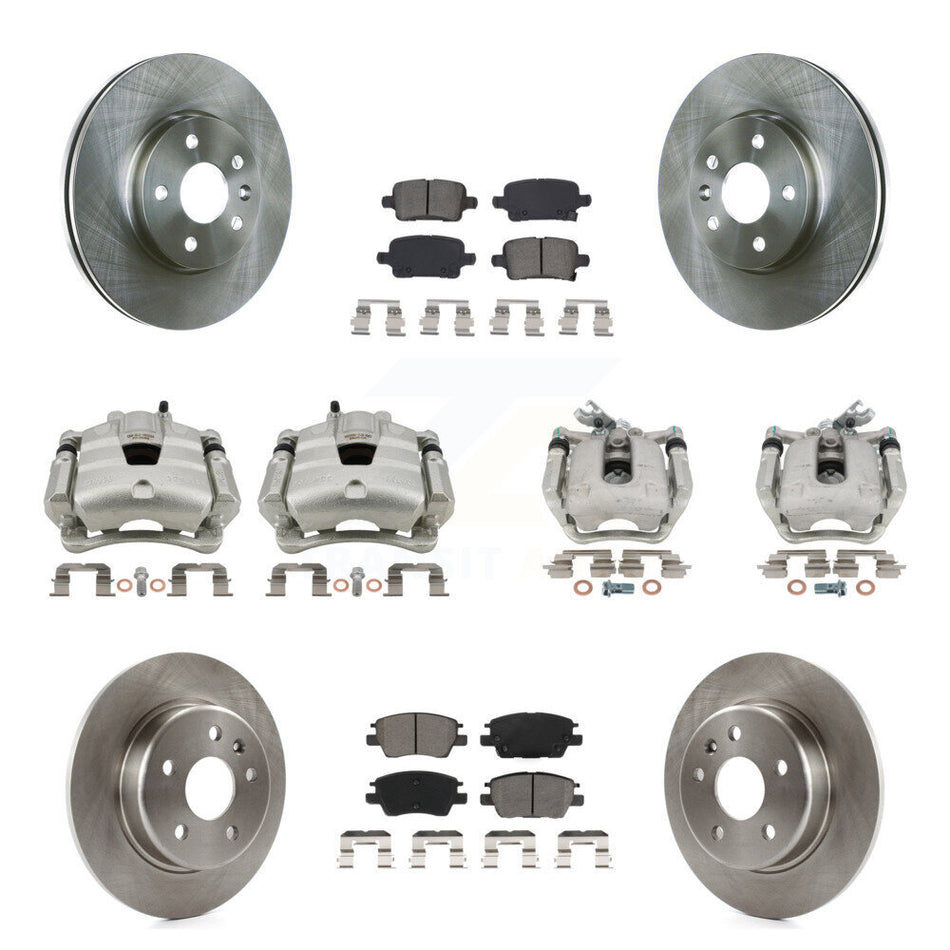 Front Rear Disc Brake Caliper Rotor And Semi-Metallic Pad Kit (10Pc) For Chevrolet Cruze KC8-101053S