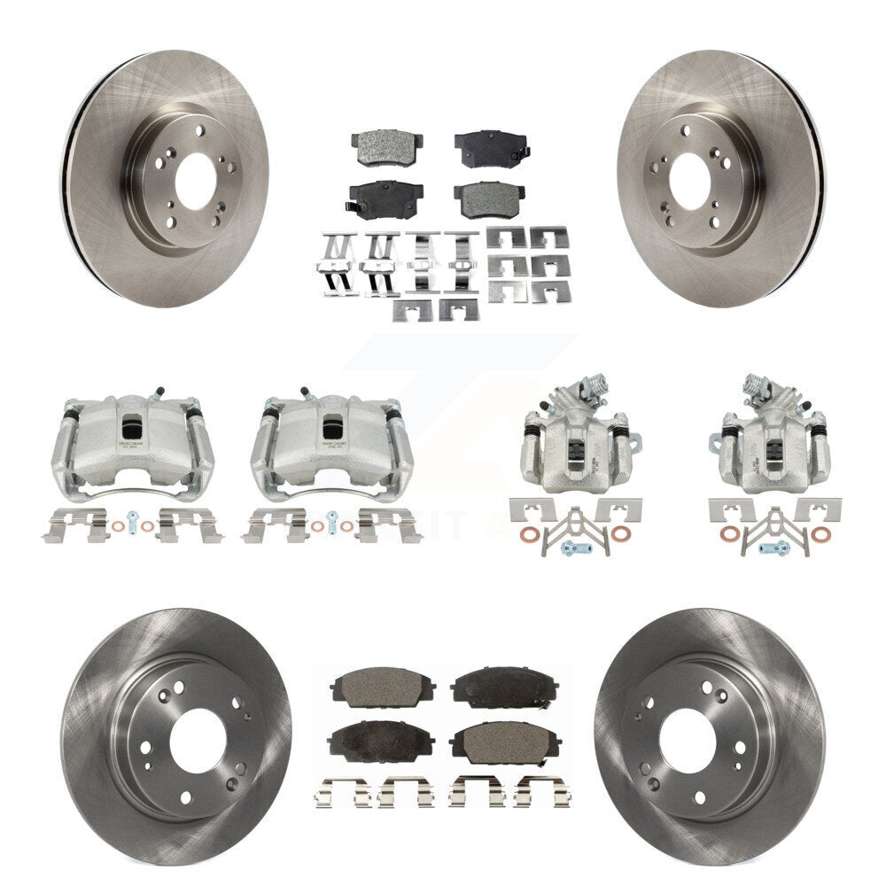 Front Rear Brake Caliper Rotor And Ceramic Pad Kit (10Pc) For 2007-2010 Acura CSX Type-S KC8-101053T