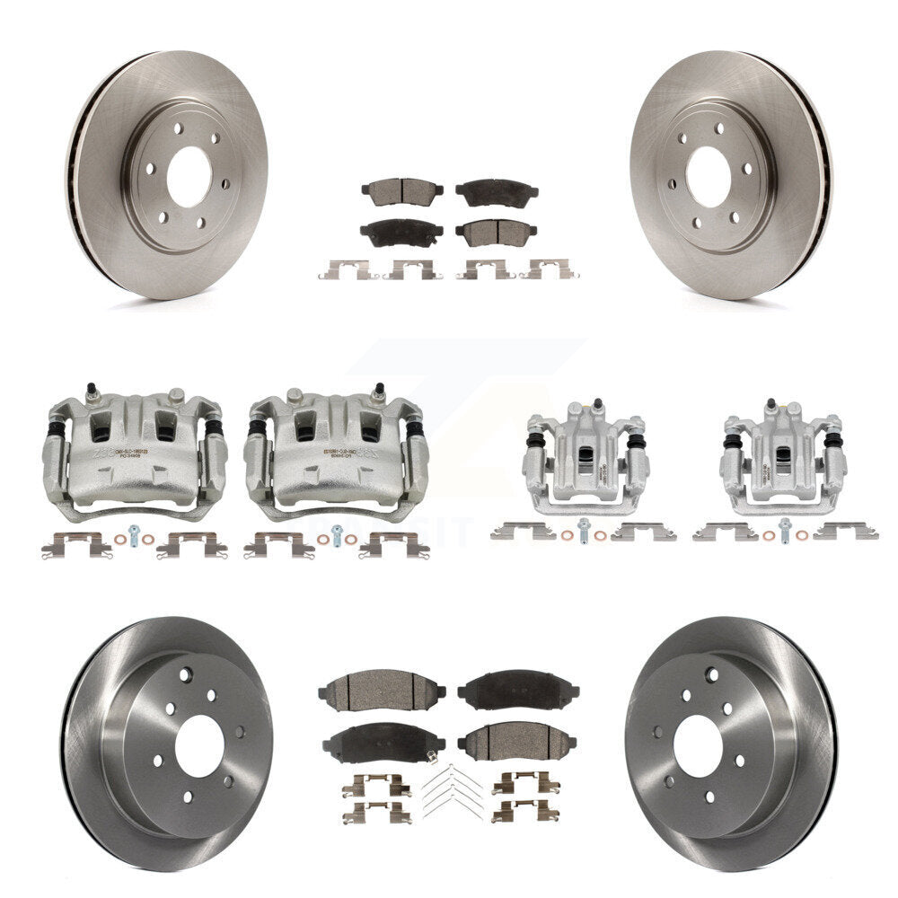 Front Rear Brake Caliper Rotor Ceramic Pad Kit (10Pc) For Nissan Frontier Suzuki Equator KC8-101054T