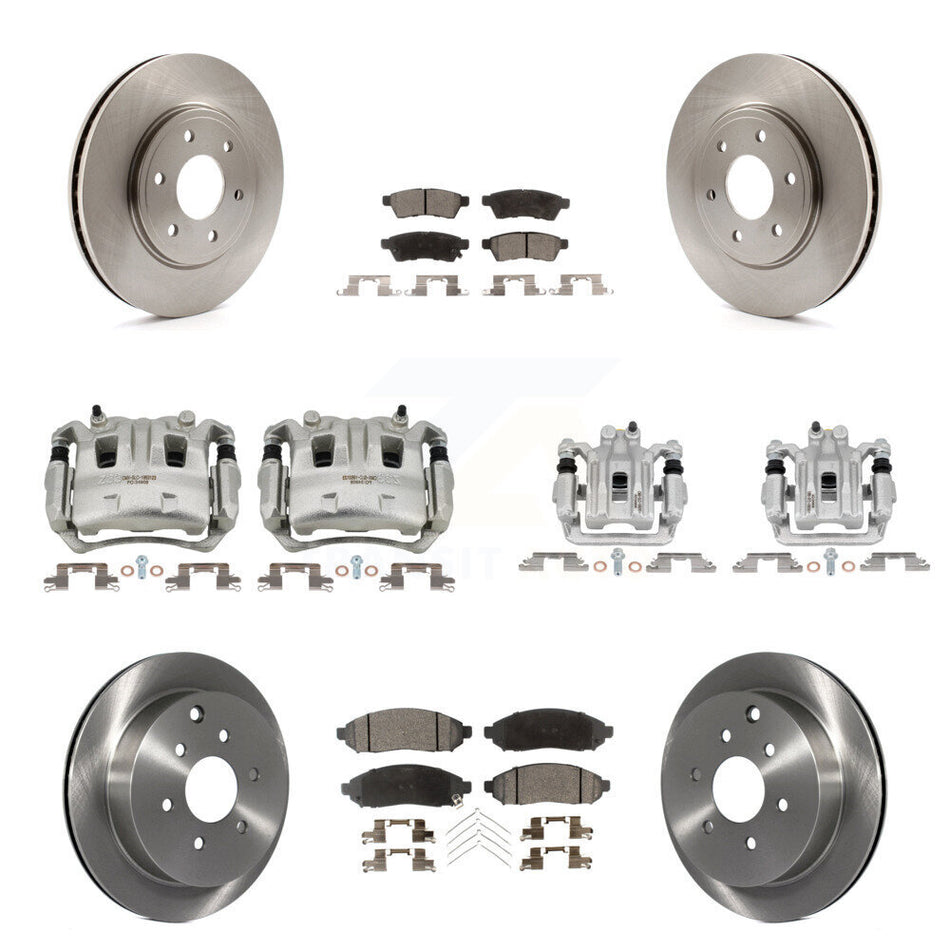 Front Rear Brake Caliper Rotor Ceramic Pad Kit (10Pc) For Nissan Frontier Suzuki Equator KC8-101054T
