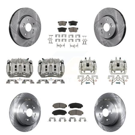 Front Rear Disc Brake Caliper Rotors And Ceramic Pads Kit (10Pc) For Acura RDX KC8-101057C