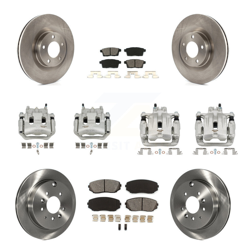 Front Rear Brake Caliper Rotors & Semi-Metallic Pad Kit (10Pc) For Ford Edge Lincoln MKX KC8-101057S