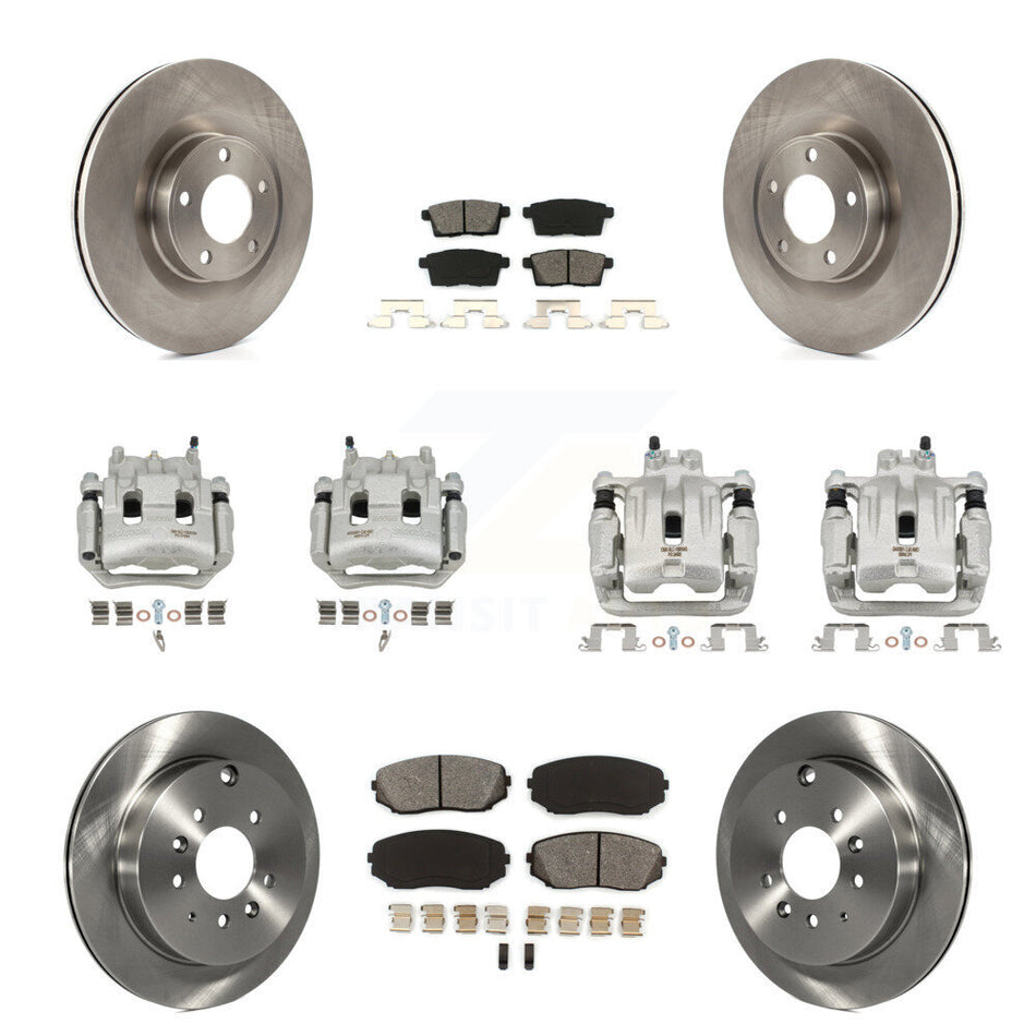 Front Rear Brake Caliper Rotors & Semi-Metallic Pad Kit (10Pc) For Ford Edge Lincoln MKX KC8-101057S
