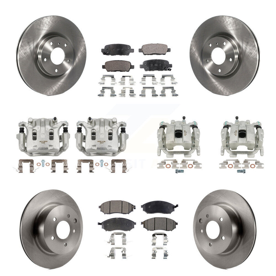 Front Rear Brake Caliper Rotor Ceramic Pad Kit (10Pc) For INFINITI G37 QX50 EX37 G25 M35 KC8-101059T