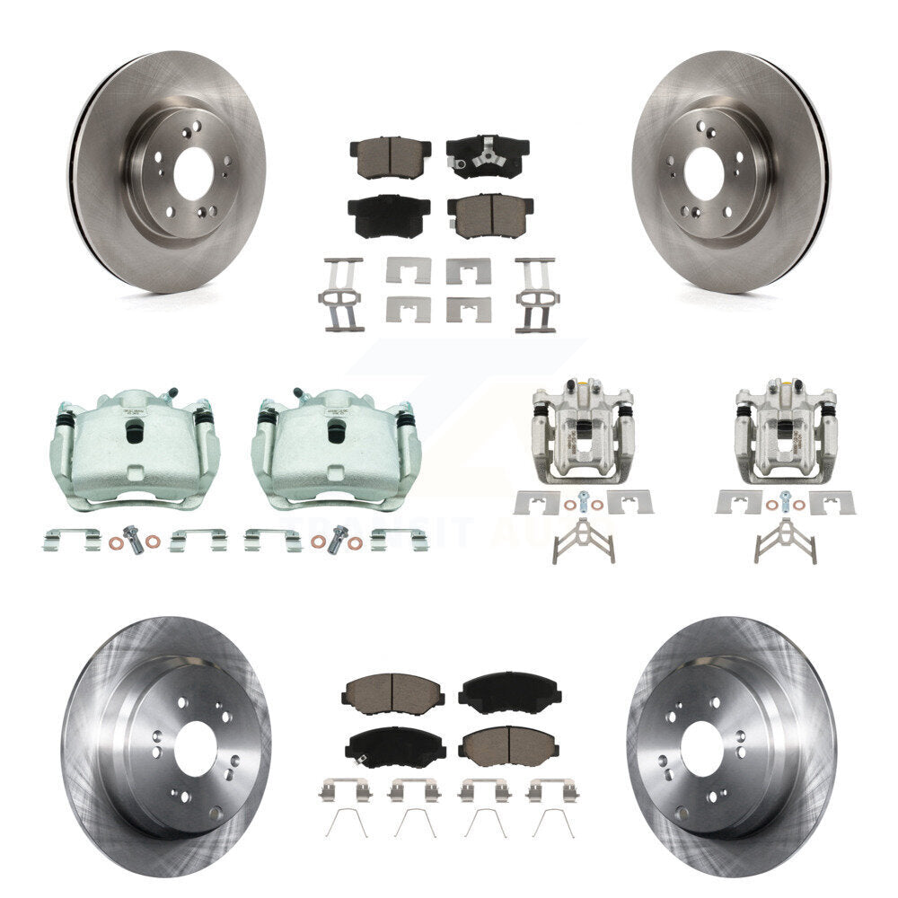 Front Rear Disc Brake Caliper Rotors Ceramic Pad Kit (10Pc) For 2012-2016 Honda CR-V FWD KC8-101060C