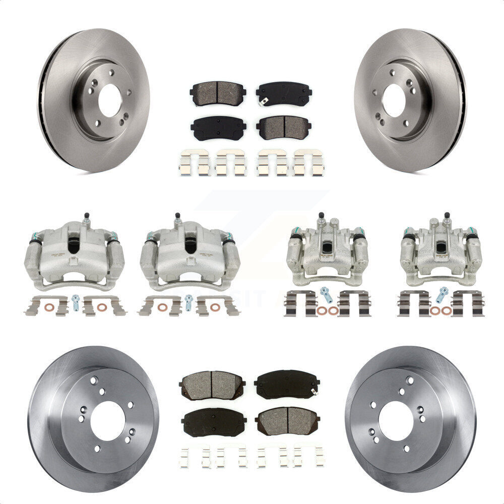 Front Rear Disc Brake Caliper Rotors And Semi-Metallic Pads Kit (10Pc) For Hyundai Tucson Kia Sportage KC8-101060S by Transit Auto