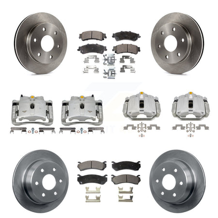 Front Rear Brake Caliper Rotors Semi-Metallic Pad Kit (10Pc) For Chevrolet GMC Silverado KC8-101061P