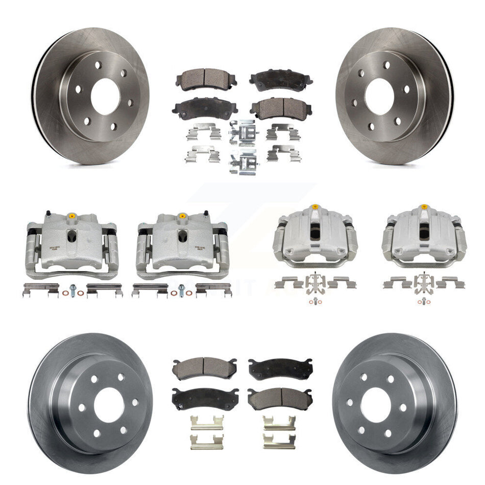 Front Rear Brake Caliper Rotors Semi-Metallic Pad Kit (10Pc) For Chevrolet GMC Silverado KC8-101061P