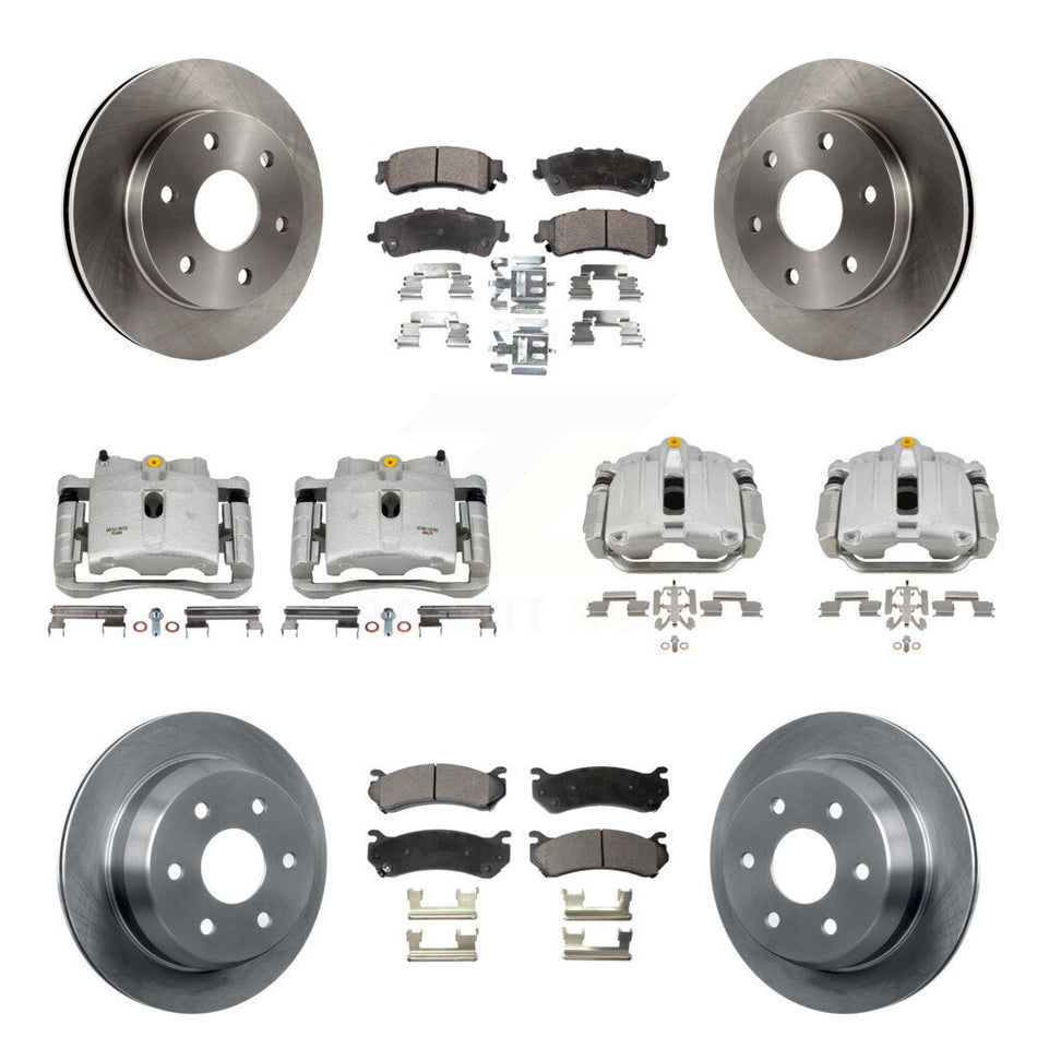 Front Rear Brake Caliper Rotors Semi-Metallic Pad Kit (10Pc) For Chevrolet GMC Silverado KC8-101061P