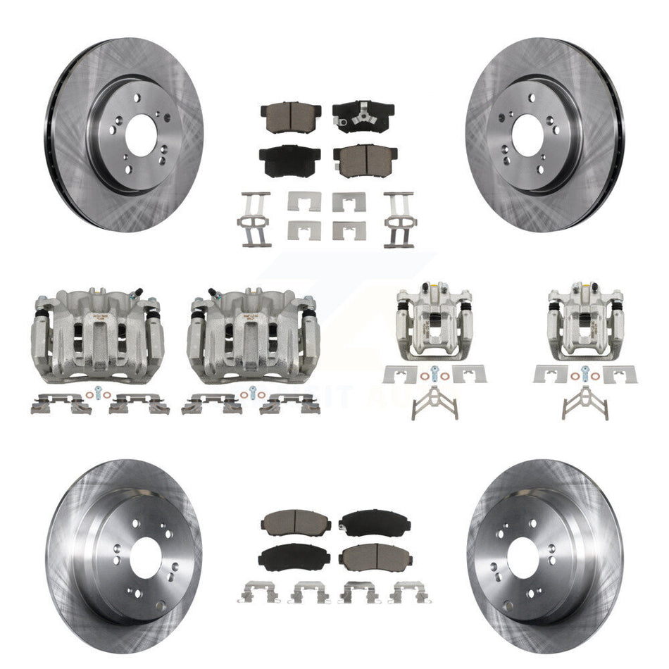 Front Rear Disc Brake Caliper Rotors And Ceramic Pads Kit (10Pc) For Honda CR-V KC8-101062C