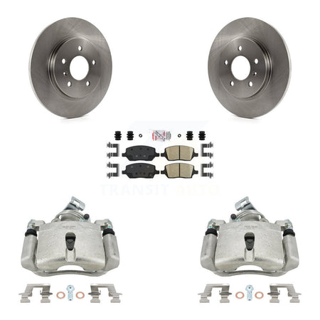 Rear Disc Brake Caliper Rotors And Ceramic Pads Kit For 2005 Chevrolet Uplander Pontiac Montana Buick Terraza Saturn Relay KC8-101063N by Transit Auto