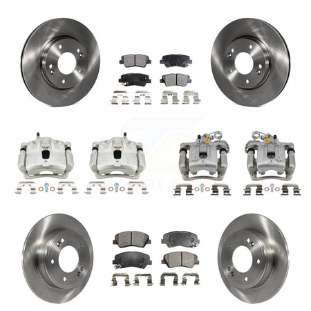 Front Rear Disc Brake Caliper Rotor And Semi-Metallic Pad Kit (10Pc) For Hyundai Elantra KC8-101063P