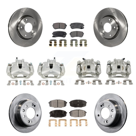 Front Rear Disc Brake Caliper Rotor And Semi-Metallic Pad Kit (10Pc) For Hyundai Elantra KC8-101064P