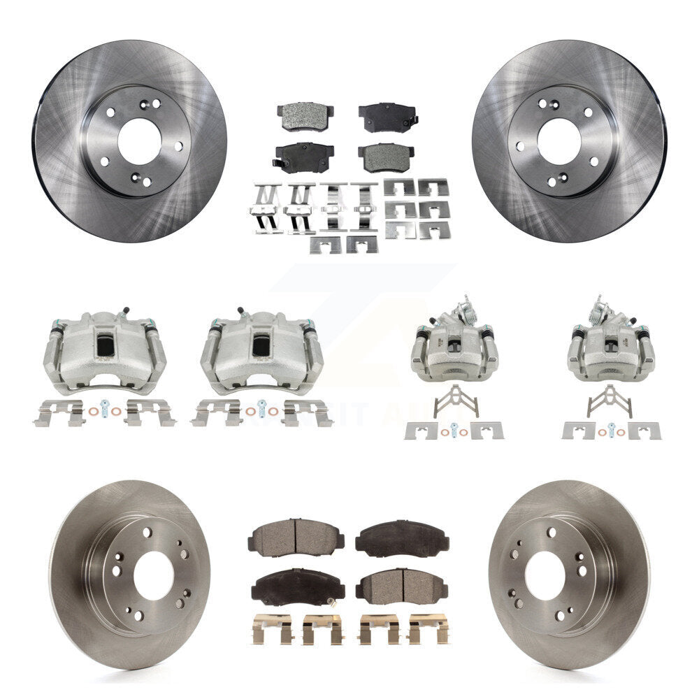 Front Rear Disc Brake Caliper Rotors And Ceramic Pads Kit (10Pc) For Honda Accord KC8-101064T